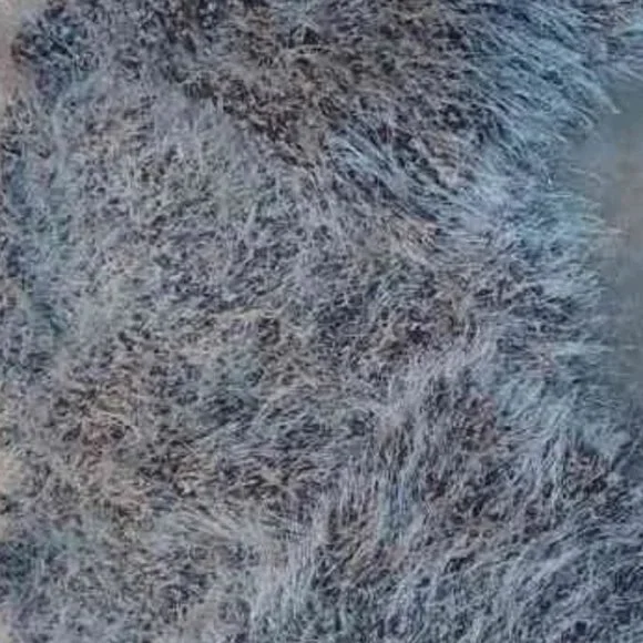 fluffy knit Off Shoulder Trumpet Sleeve Sweater Top Brown - Picture 9 of 9